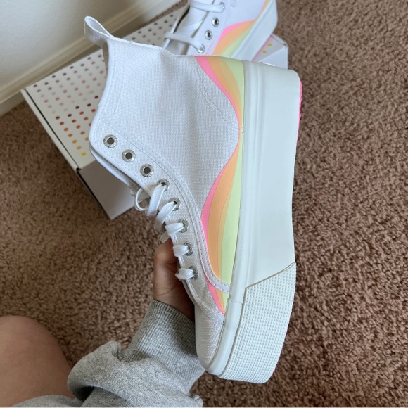 NIB Superga Rainbow Platform High Tops - Picture 3 of 13